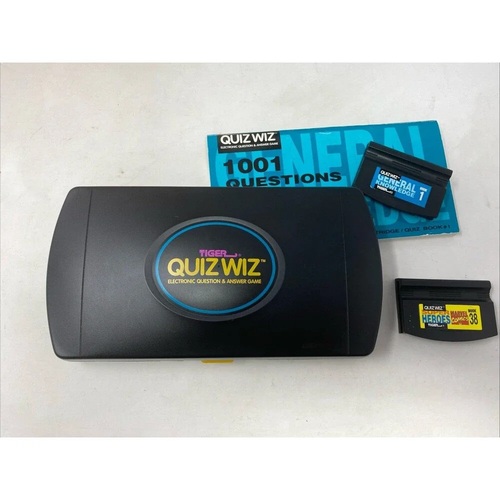 Tiger Electronics Quiz Wiz Handheld Game Cartridge Book 1993 Vintage